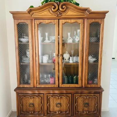 Sale Photo Thumbnail #13: Wooden French Provincial China Cabinet with Glass Door