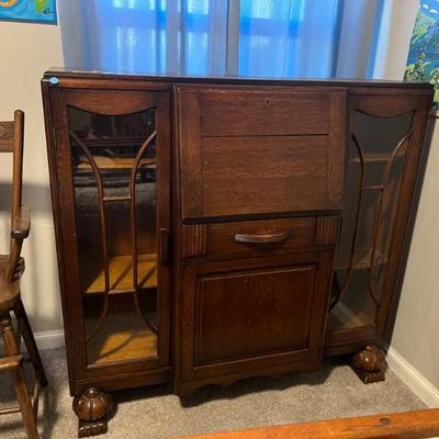 Art Deco Curio Secretary Desk