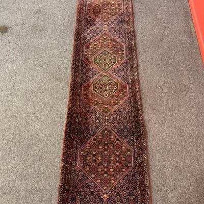 Semi-Antique fine Persian Bidjar runner, hand woven, 2’ 4” x 10’