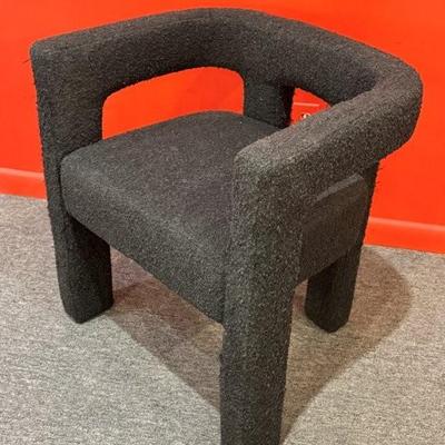 Stature Black Boucle Dining Armchair, 25” x 27”