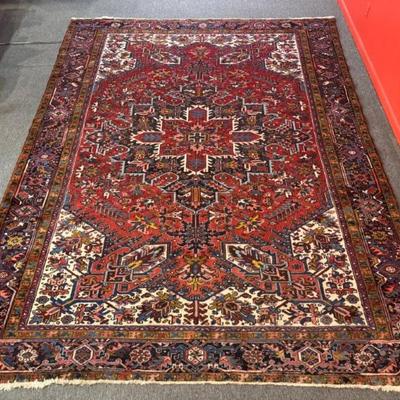 Antique Persian Heriz hand woven wool rug,