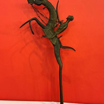 Bronze African Mossi Rider sculpture, first half 20th century, 23”