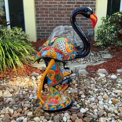 Talavera Ceramic Flaming Statue Handpainted