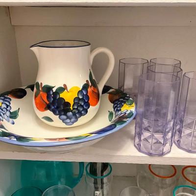 Dansk Italy Pottery Set & Glasses