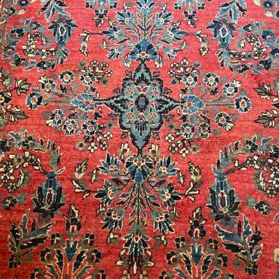 Blue And Red Area Rug 5x7.4ft