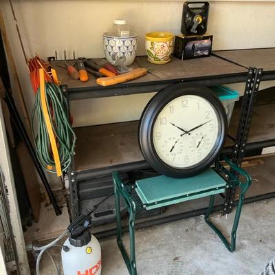 Gardening Bench, Clock And More Garden Needs