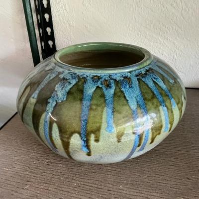 MCM Drip Glaze Pottery Vase