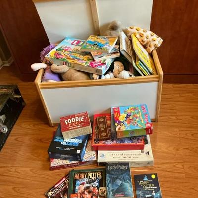 Toy Box With Stuffies, Games And Books