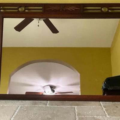 Wood Framed Mirror 43” X 32”