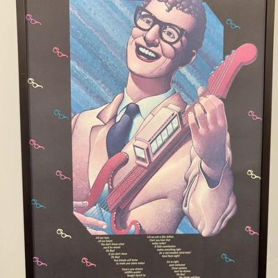 Framed Buddy Holly Poster