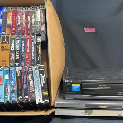BI116 Panasonic DVD Player, Sony VCR And VHS Tapes