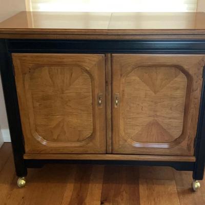 Thomasville Embassy Asian Style Brass Accent Server and Dry Bar Collection