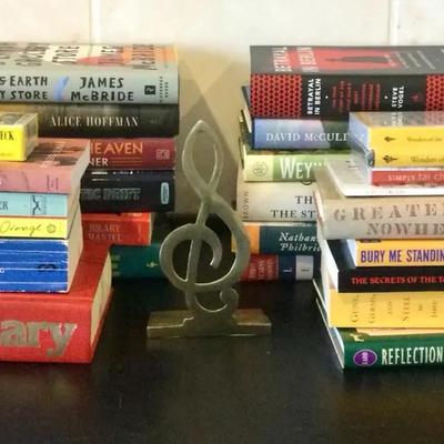 Novels, Non-Fiction Books, DVDs, Treble Clef Bookend, And Tarot Cards