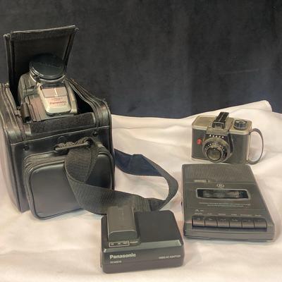 Audiovisual Equipment- Ansco ReadyFlash Camera, Panasonic Camera, GE Recorder and Cassette Player