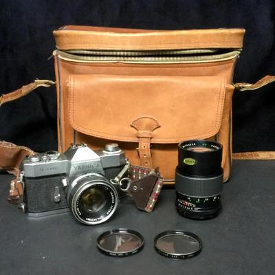 Yashica TL-Super 50mm Lens, 35mm Auto Zoom Lens, Lens Filters, And Case