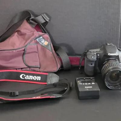 Canon DSLR Camera with Lens, Battery, Charger & Camera Bag