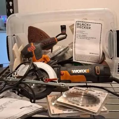 Black+Decker Mouse Handheld Sander & Worx Compact Circular Saw with Accessories