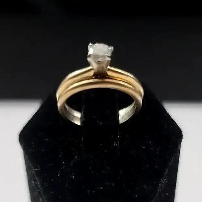 14K Diamond Wedding Ring Set 