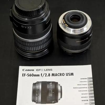 Canon Camera Lens Pair with EF-S 60mm f/2.8 Macro USM Manual