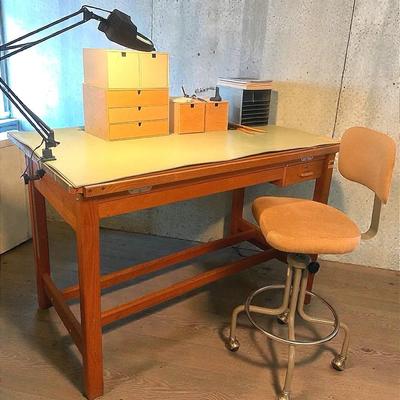 Woolsey drafting table stool, desk light & more