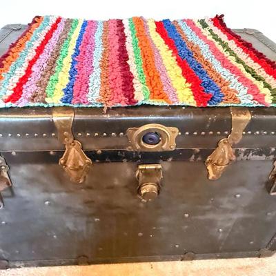 Vintage butterfield steamer trunk