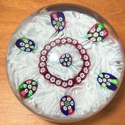 Millefiori glass paperweight