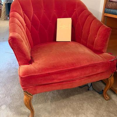Tufted velvet armchair