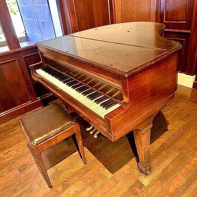 Vintage harrison baby grand piano w bench