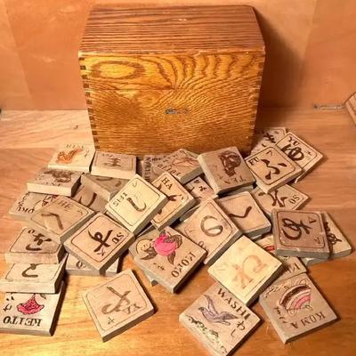 Japanese alphabet hiragana) wooden learning blocks