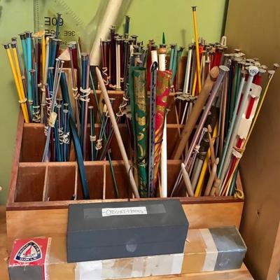 Crochet hooks and knitting needles