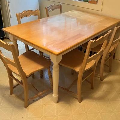 Farmhouse style dining table and 7 chairs