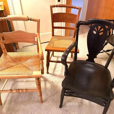 A trio of accent chairs