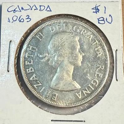 1963 canadian silver dollar coin