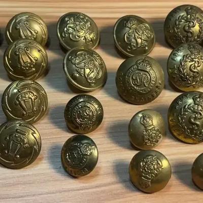 Vintage military uniform buttons