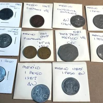 Coins assorted mexico