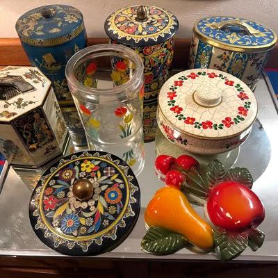 Decorative storage containers vintage mirror