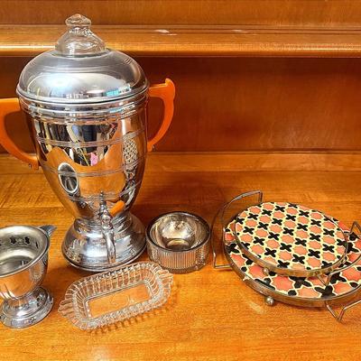 Art deco electric coffee percolator urn trivets & more