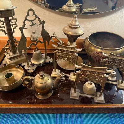 Assorted brass decor