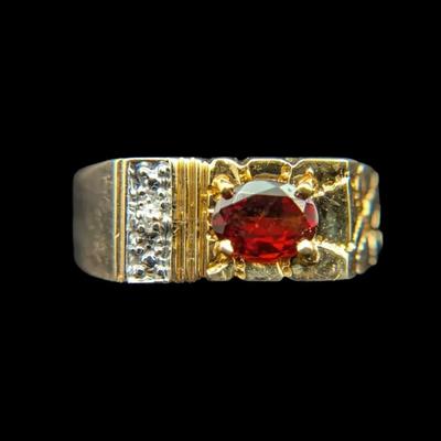 10K Yellow Gold Garnet and Diamond Ring, NAGL #1103565