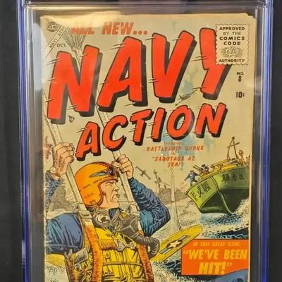 NAVY Action CGC Graded Comic 1955