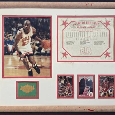 Michael Jordan Framed Picture and Collector Cards