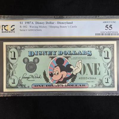 1987 Disney Dollar, PCGS AU-55