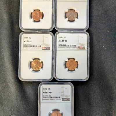 Graded Lincoln Wheat Cents