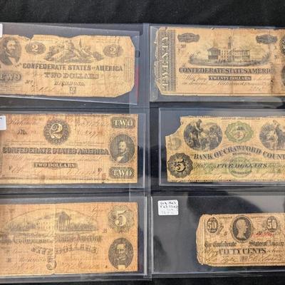 Antique Confederate notes