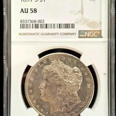 1897-S $1.00 Morgan Silver Dollar NGC AU-58