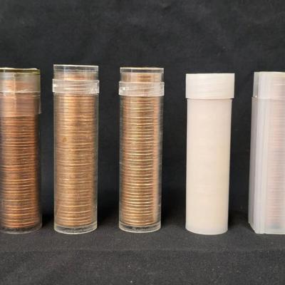5 Original BU/Uncirculated Lincoln Cent Rolls, All Red, 64-D, 67-P, 68-D, 75-P, 78-D