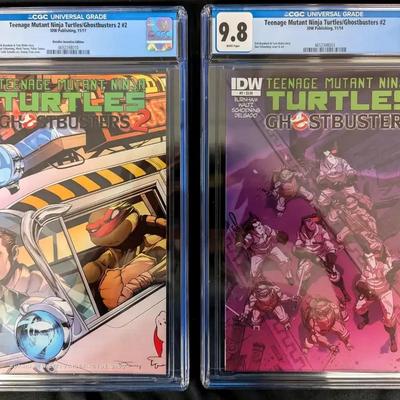 Ninja Turtles and Ghostbusters Graded Comics