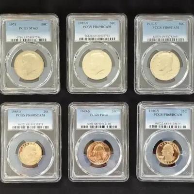 10 PCGS Graded Quarters and Kennedy Half Dollars