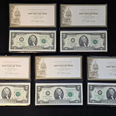 5 Uncirculated $2.00 2003 Notes