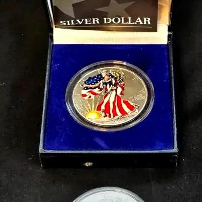 1999 Colorized Silver Eagle and 2023 Silver Eagle